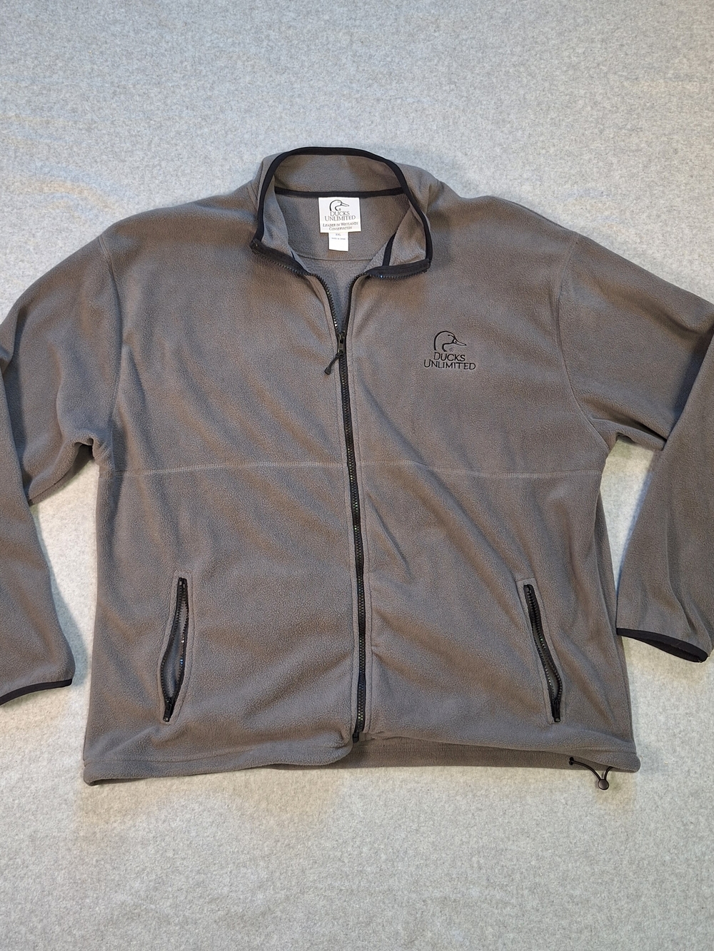 Vintage Ducks Unlimited Full-Zip Gray Fleece Jacket Size 2XL